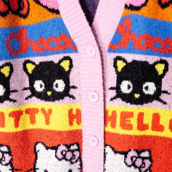 Forever 21 Women’s Hello Kitty Sweater Multicolor Kawaii Print Kidcore Size 1XL - Picture 4 of 6